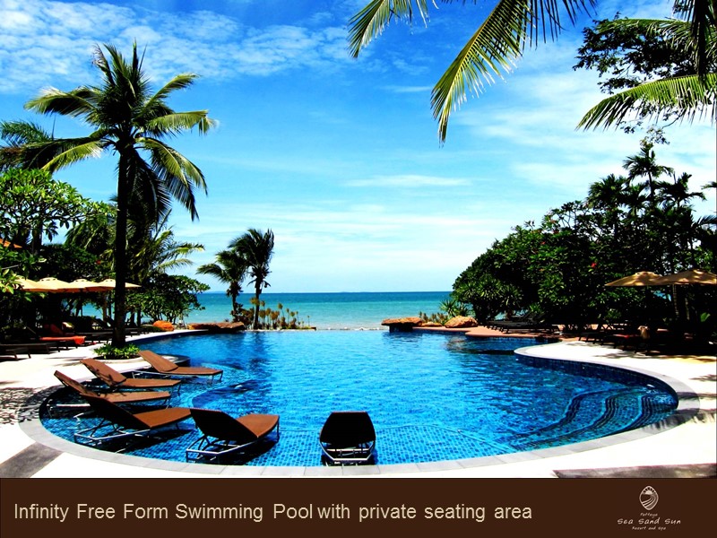 Infinity Free Form Swimming Pool with private seating area